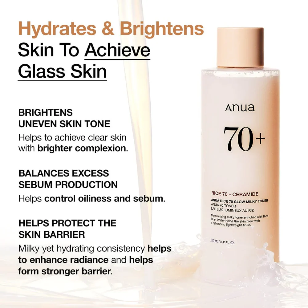 Anua Rice 70 Glow Milky Toner 250ml - Image 3