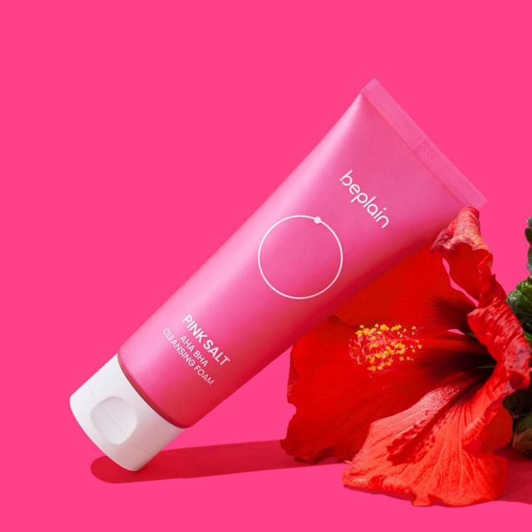 Beplain Pink Salt AHA BHA Cleansing Foam 120ml - Image 2