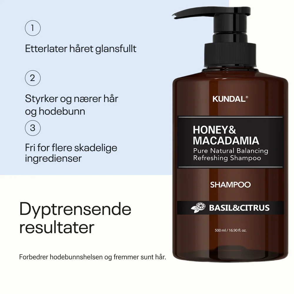 Kundal Honey & Macadamia Pure Natural Refreshing Shampoo Basil & Citrus 500ml - Image 5