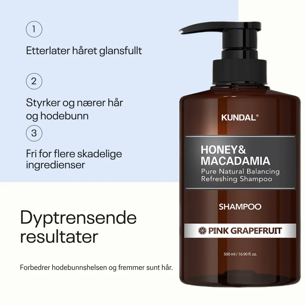 Kundal Honey & Macadamia Pure Natural Refreshing Shampoo Pink Grapefruit 500ml - Image 5