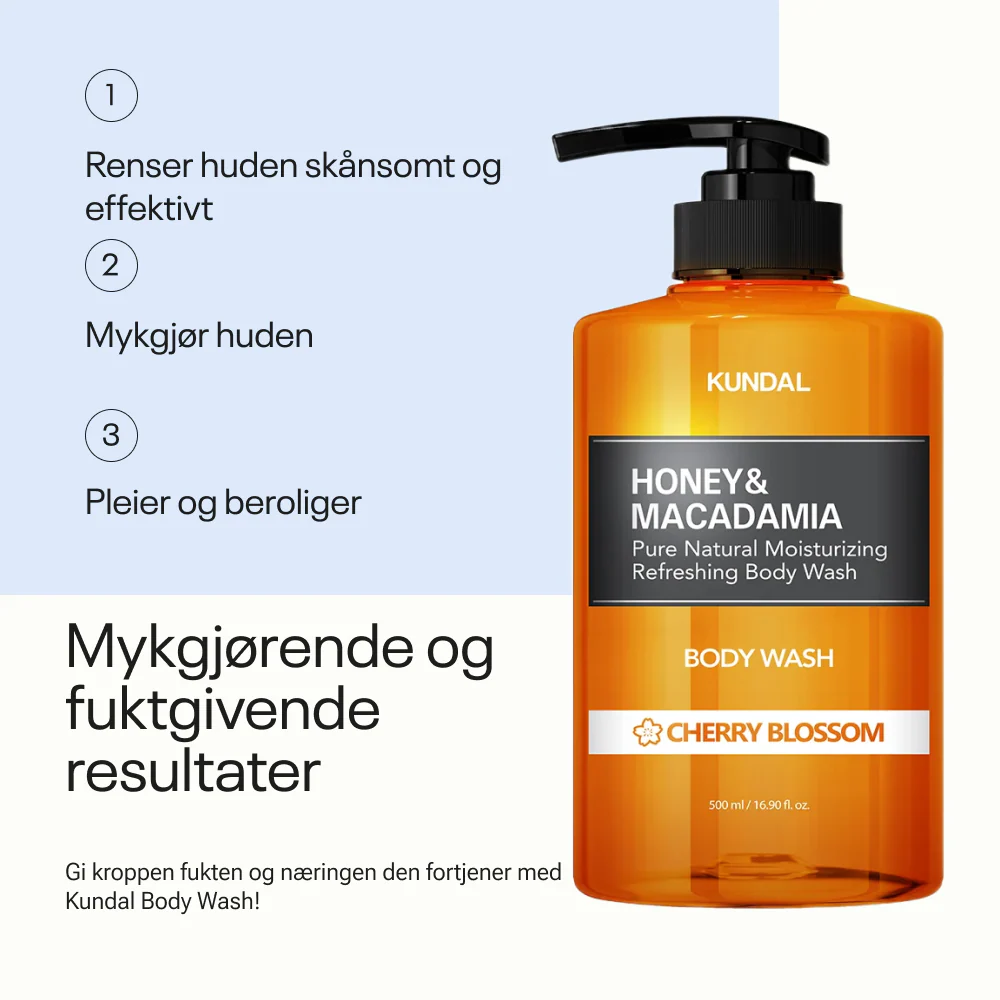 Kundal Honey & Macadamia Pure Body Wash Cherry Blossom 500ml - Image 5