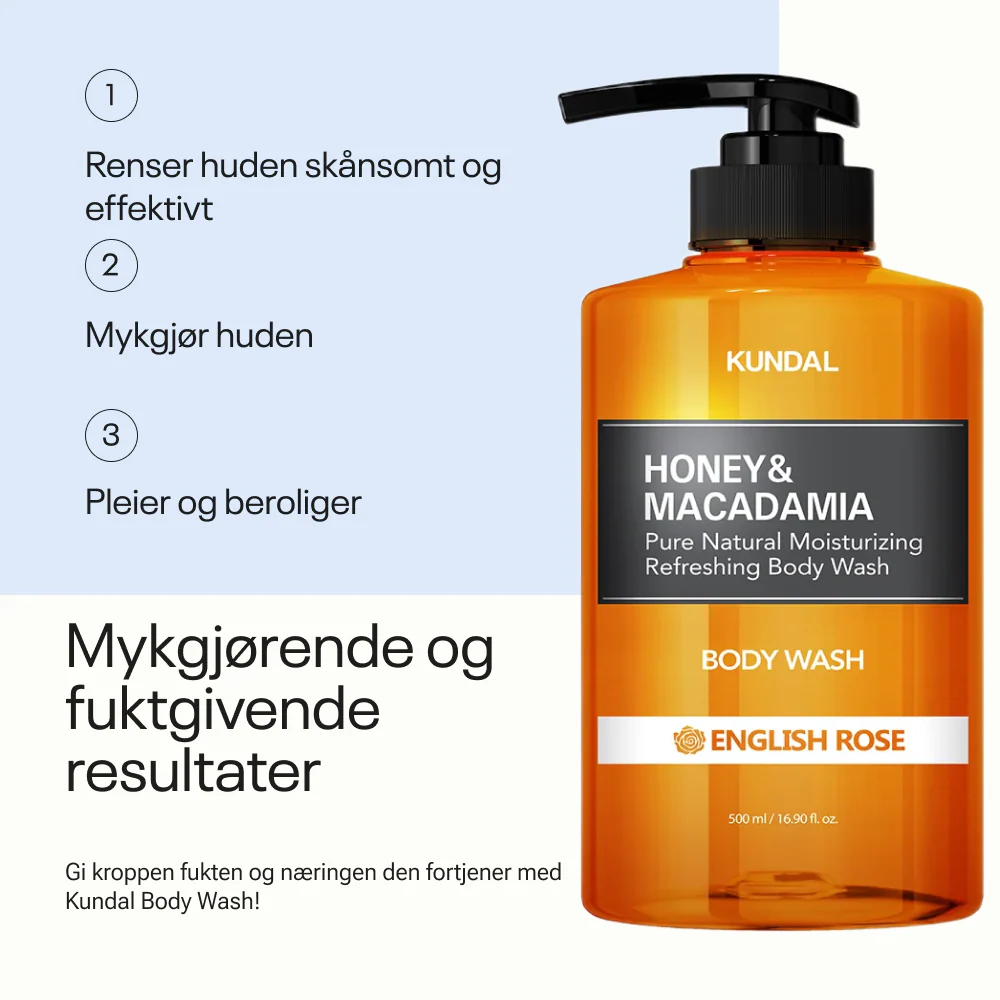 Kundal Honey & Macadamia Pure Body Wash English Rose 500ml - Image 5