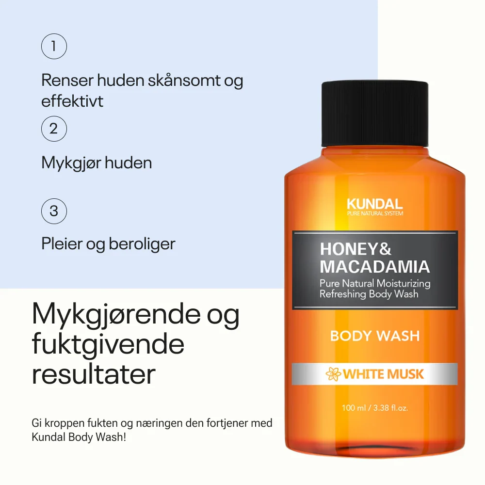 Kundal Honey & Macadamia Pure Body Wash White Musk 100 ml - Image 5