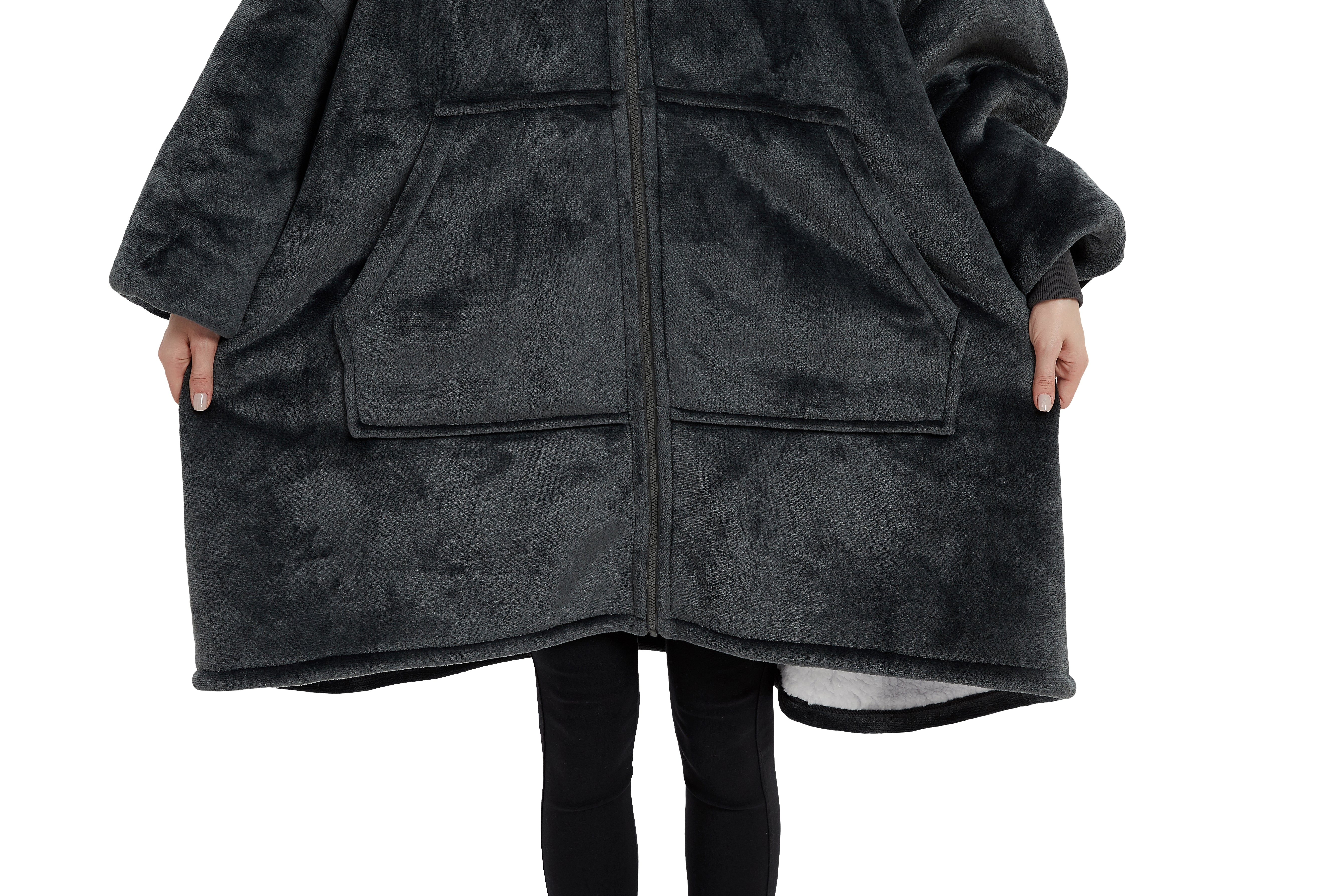Beauty Mall Kosegenser Med Glidelås I Flanell – Svart - Image 9