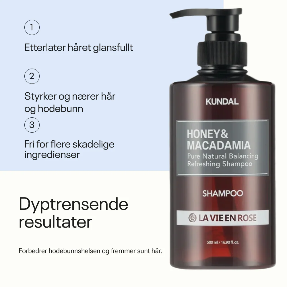 Kundal Honey & Macadamia Pure Natural Refreshing Shampoo La Vie En Rose 500ml - Image 5