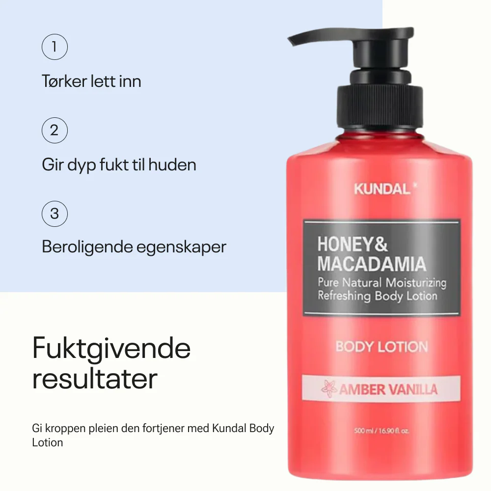Kundal Honey & Macadamia Pure Body Lotion Amber Vanilla 500ml - Image 4