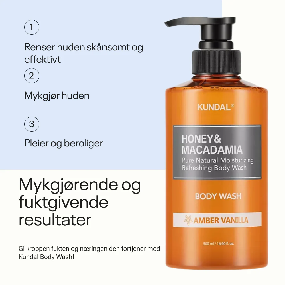 Kundal Honey & Macadamia Pure Body Wash Amber Vanilla 500ml - Image 5