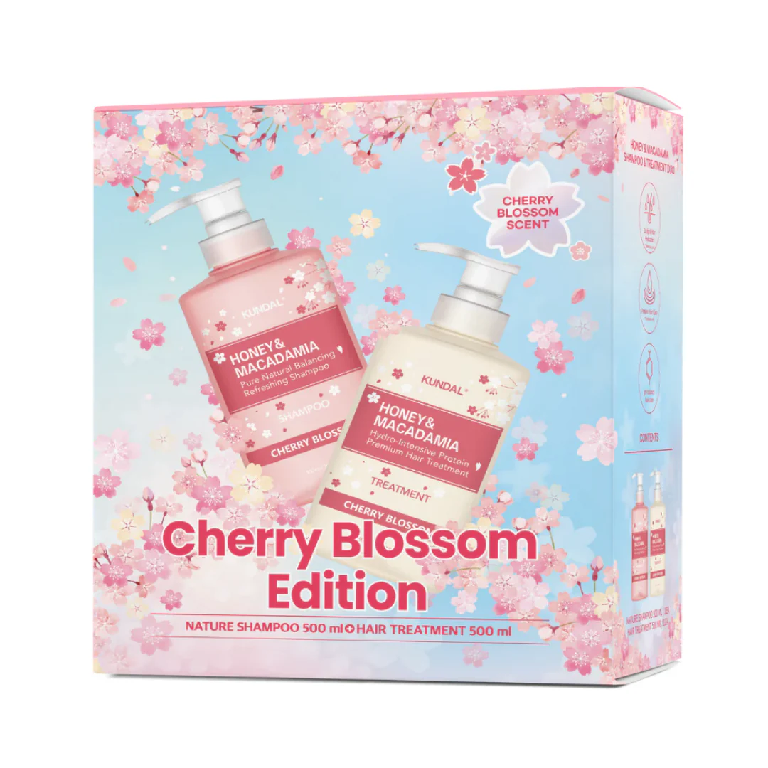 Kundal Honey & Macadamia Shampoo + Treatment Set - Cherry Blossom - Image 2