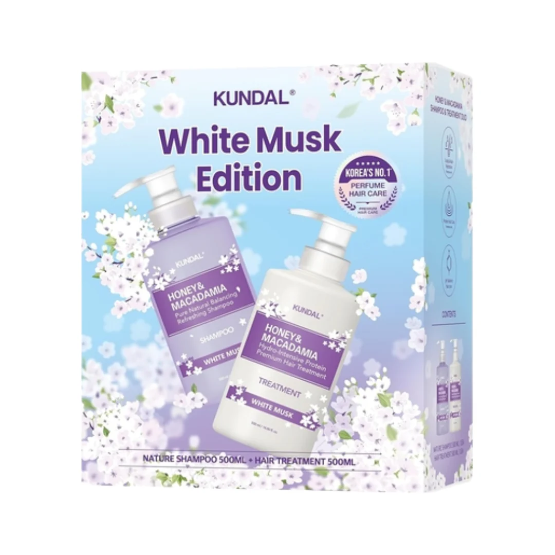 Kundal Honey & Macadamia Shampoo + Treatment Set - White Musk - Image 2