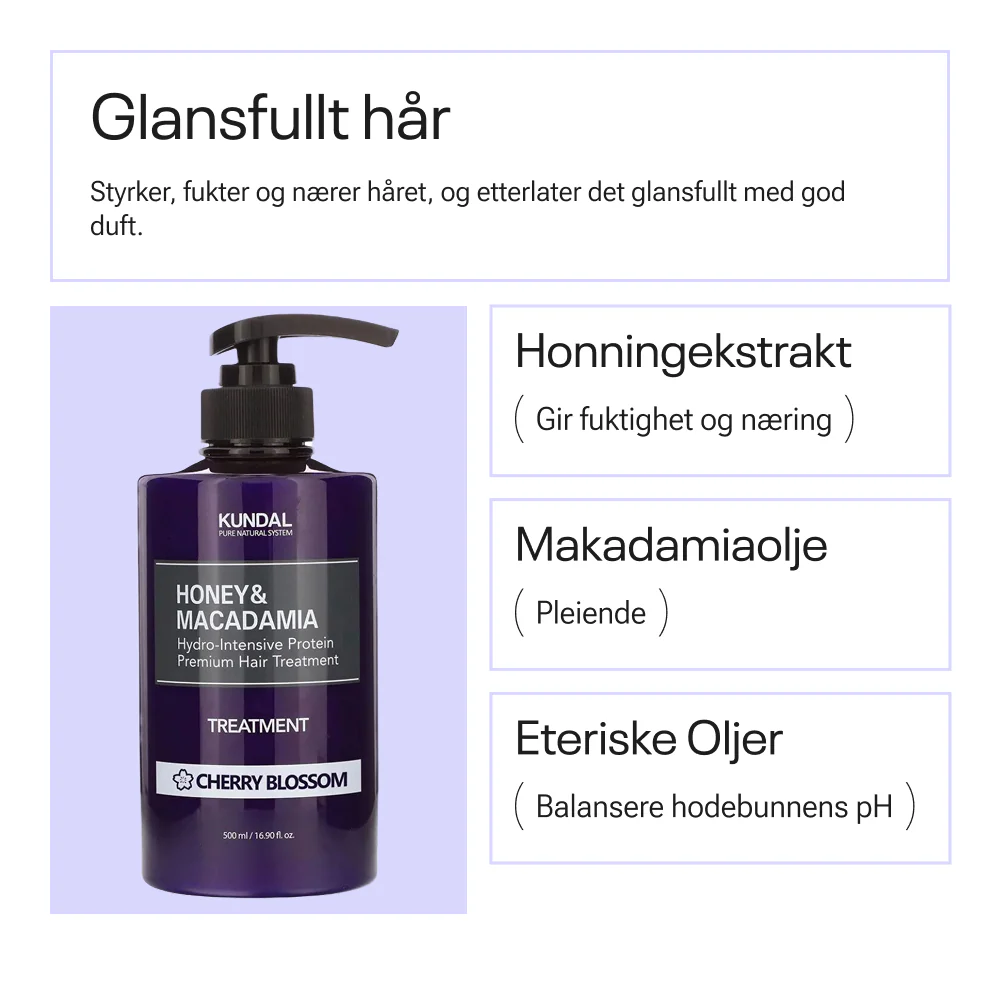 Kundal Honey & Macadamia Treatment Cherry Blossom 500ml - Image 3
