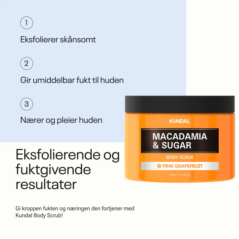Kundal Macadamia & Sugar Body Scrub Pink Grapefruit 550g - Image 2