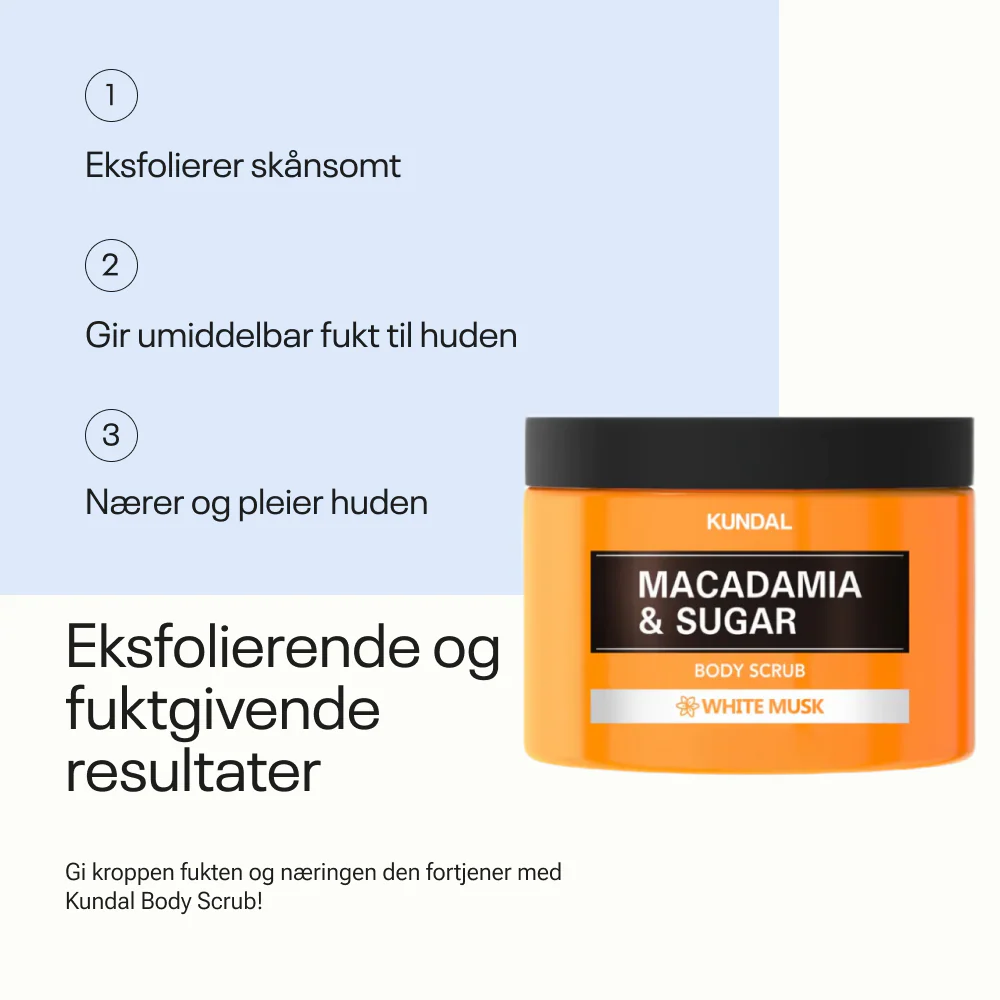 Kundal Macadamia & Sugar Body Scrub White Musk 550 g - Image 4