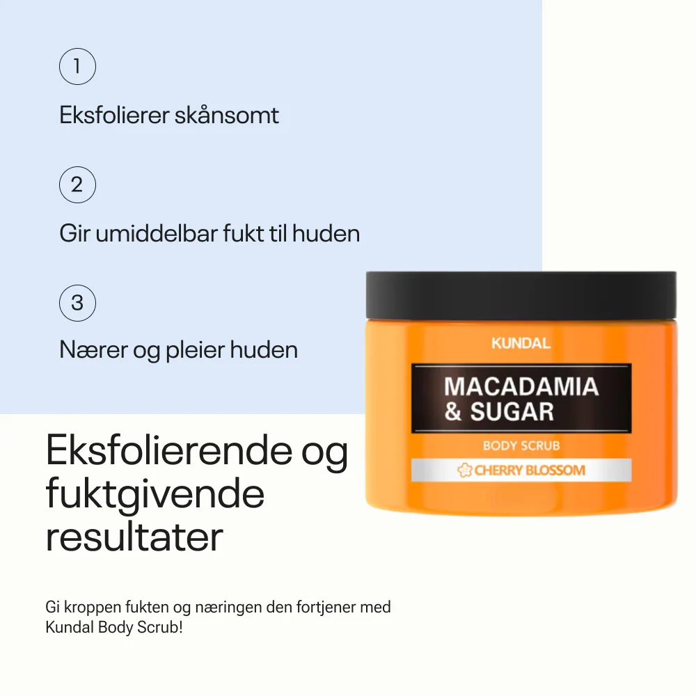 Kundal Macadamia & Sugar Body Scrub Cherry Blossom 230g - Image 4