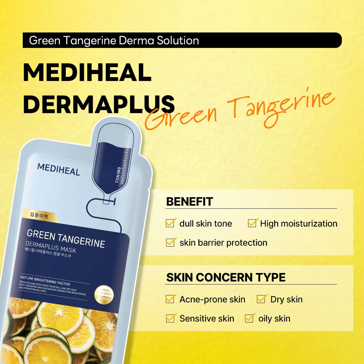 Mediheal Green Tangerine Dermaplus Mask - Image 2