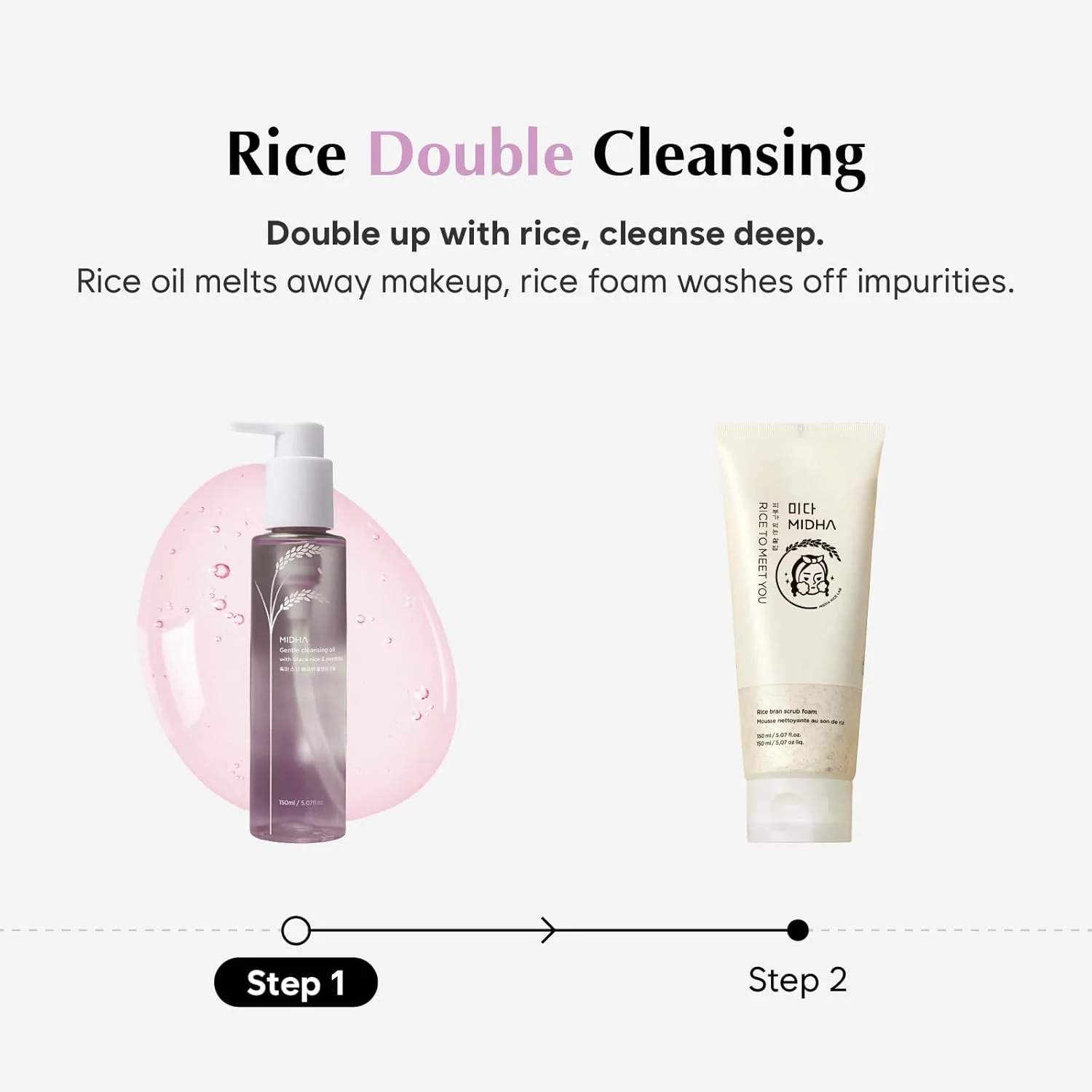 Midha Gentle Cleansing Oil With Black Rice & Peptides - Image 4