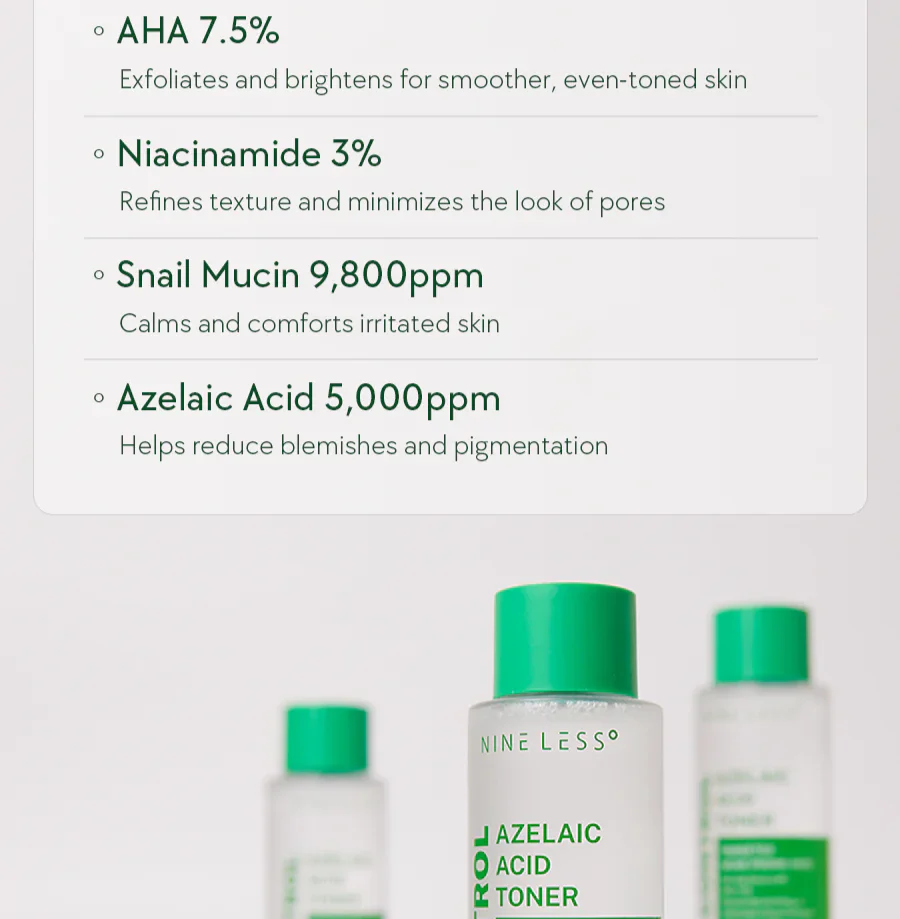 Nine Less A-Control Azelaic Acid Toner - Image 3