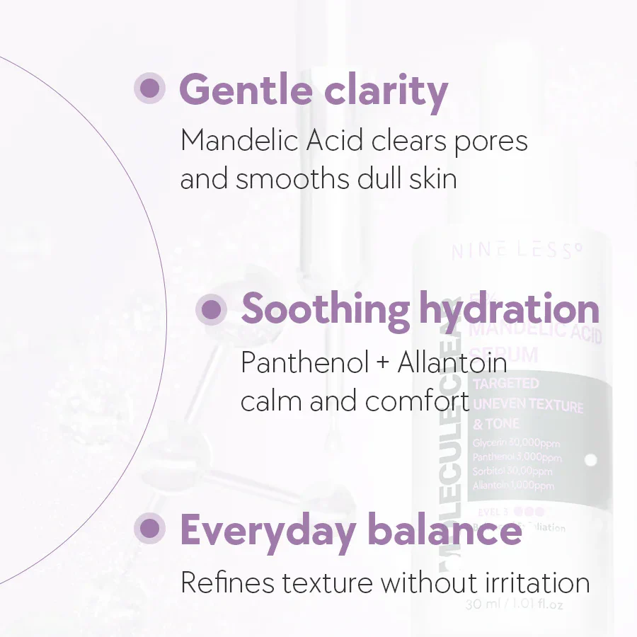 Nine Less Molecule-Clear 5% Mandelic Acid Serum - Image 4