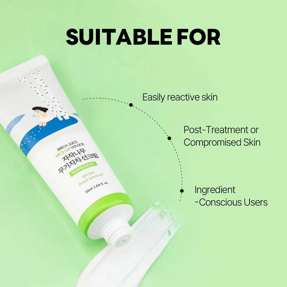 Round Lab Birch Juice Moisturizing Mild Up Sunscreen SPF50+ - Image 3