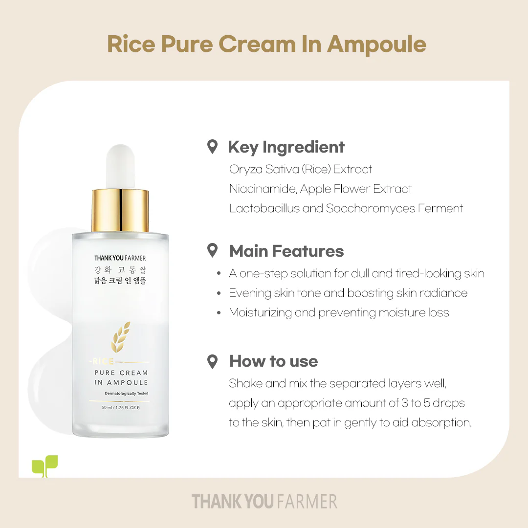 Thank You Farmer Rice Pure Cream in Ampoule - Image 3