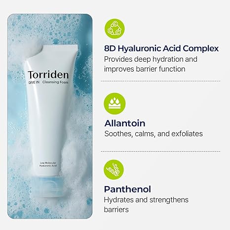 Torriden Dive In Low Molecular Hyaluronic Acid Cleansing Foam - Image 3