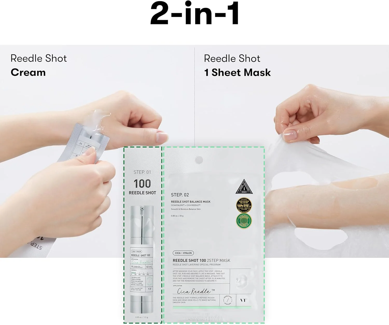 VT Cosmetics Mild Reedle Shot 100 2-Step Mask - Image 4