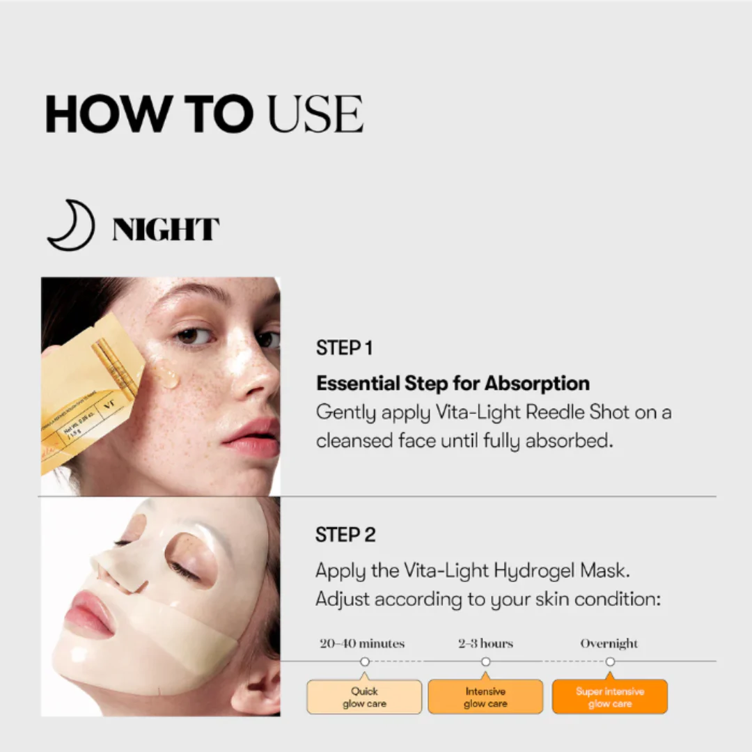 VT Cosmetics Vita-Light Reedle Shot 100 2 Step Hydrogel Mask - Image 6